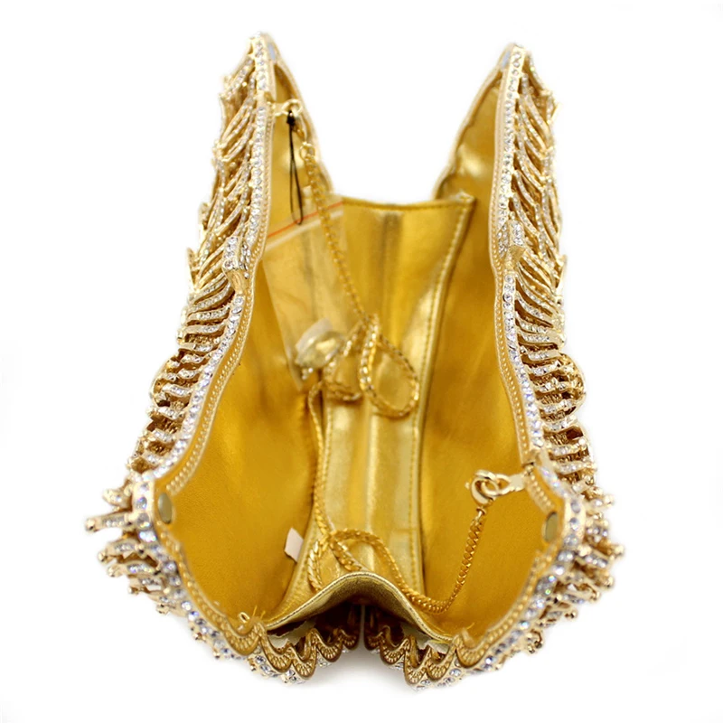 

Luxury Wholesale 100% Handmade Butterfly Diamond Clutch Women Evening Bag European and American Style Gold/Silver/Blue Chain Bag