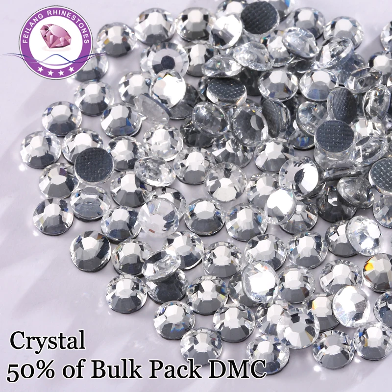 DMC 50% упаковка оптом стразы с горячей фиксацией прозрачные плоской задней