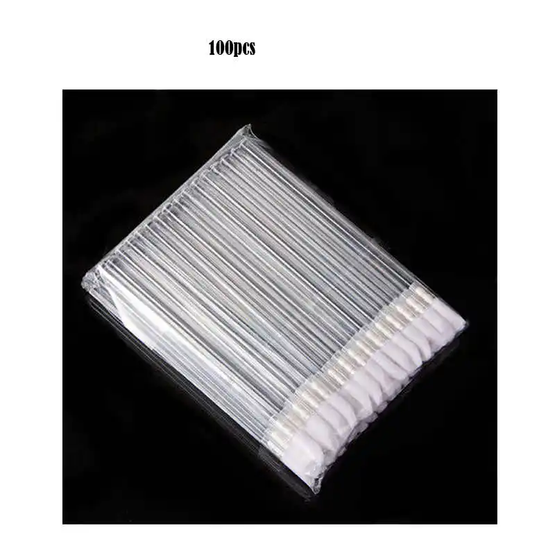 100pcs White 100 шт новая одноразовая Кисть для макияжа Pro Кисть для губной помады губная помада палочки Аппликатор - Handle Color: 100pcs White