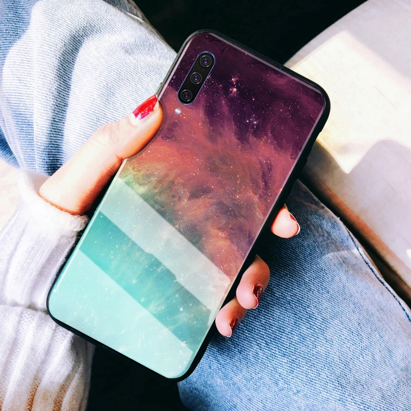 Чехол GFAITH для Samsung A70 чехол из закаленного стекла со звездным небом дизайнерский с