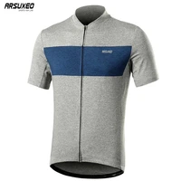 arsuxeo summer mtb bicycle shirt reflective mens short sleeve cycling jersey quick dry mountain bike clothing pro team