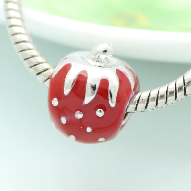 Новый продукт красная ручная эмалированная симпатичная Клубника Фрукты шарик