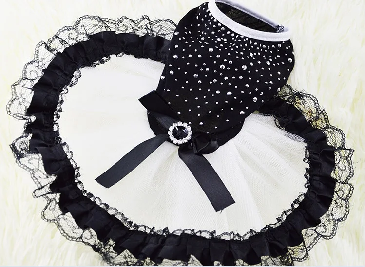 B111 элегантная собака платье юбка Одежда Щенок благородный черный форма Лето Туту