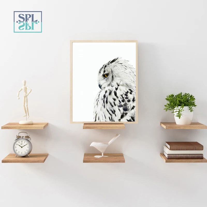 SPLSPL в скандинавском стиле черно-белая сова животные Картина на холсте принт Cuadros