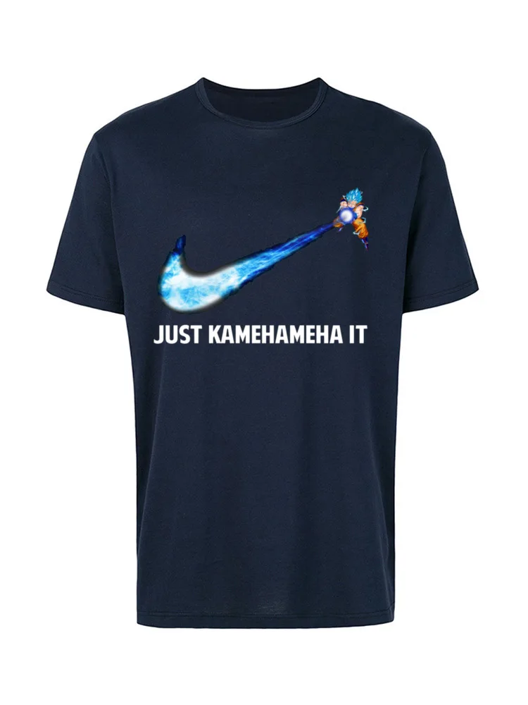 Dragon Ball Z Vegeta Saiyan Goku футболки японского аниме Kamehameha It power 3D футболки с принтом Harajuku Bragonball футболки мужские - Цвет: Тёмно-синий