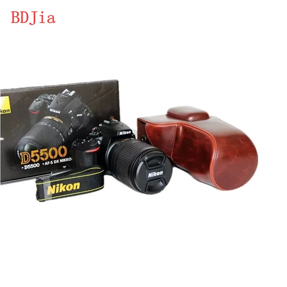 Новый чехол сумка из искусственной кожи с масляной кожей для камеры Nikon D5600 D5500 DRSL