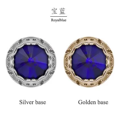 Royalblue 12 мм круглой формы плоские стеклянные кристаллы стразы, форма птичьего гнезда основа пришить камни для diy ювелирных аксессуаров - Цвет: Royalblue