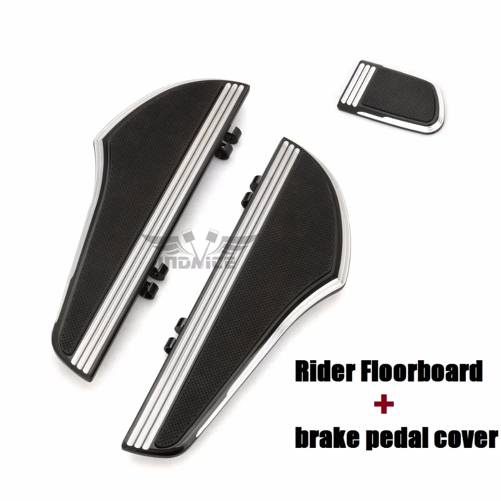CNC Defiance драйвер подножки комплект+ педаль тормоза крышка для touring street glide FLHX драйвер доски FLHR FLTR FLHT подножки