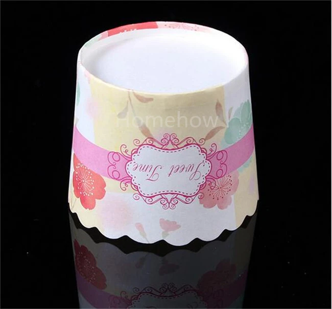 50 шт./лот красочные утолщенные формочки для маффинов кексов бумажный стаканчик