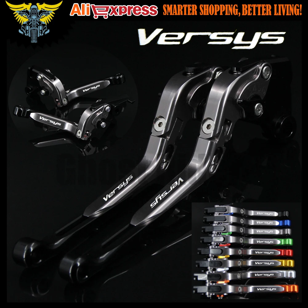 Лазерный Логотип (Versys) черный + титан мотоцикла с ЧПУ сцепные рычаги для Kawasaki VERSYS