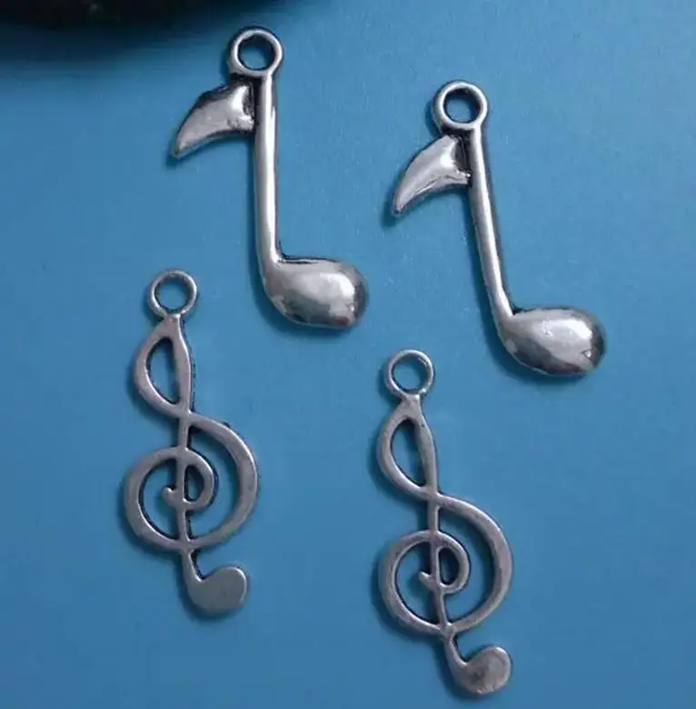 100pcs - Ancient Silver Music Treble Clef Charm Jewelry Accessories Bracelet Necklace&ampPendant Gift Making | Украшения и