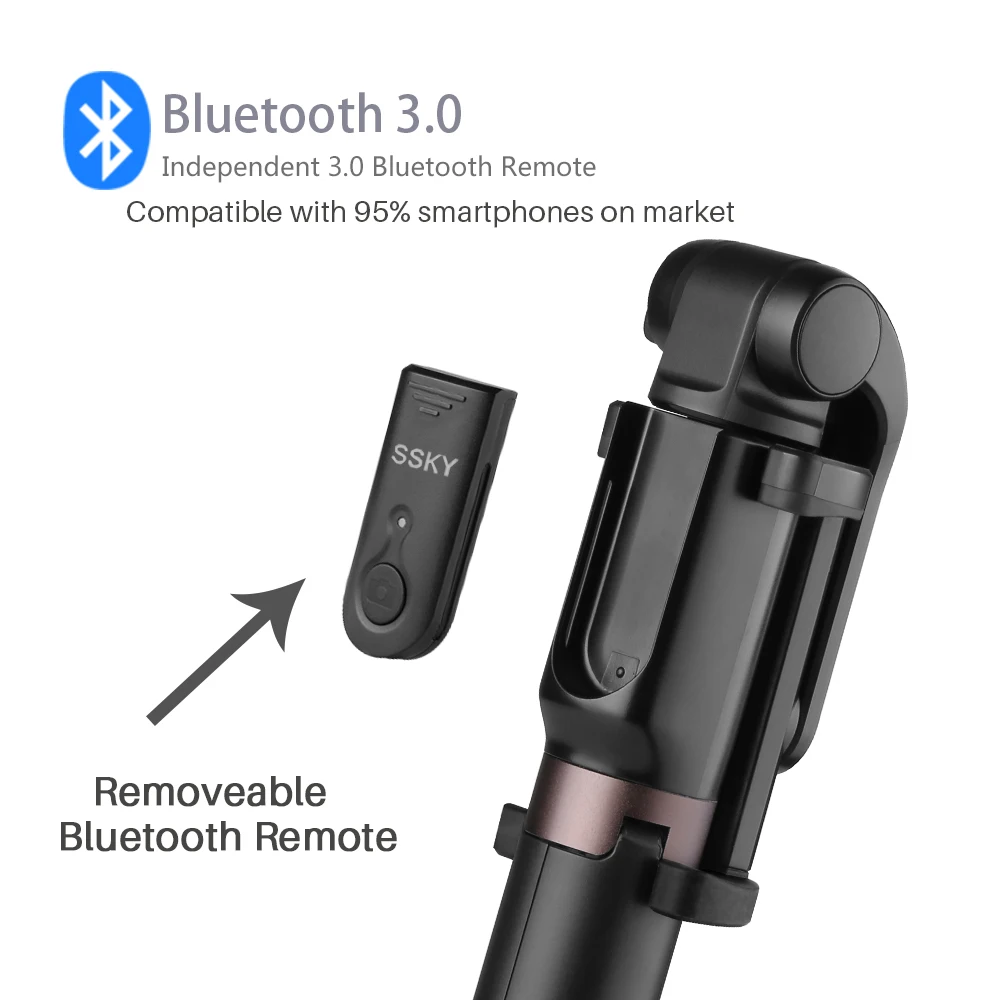 Ulanzi Карманный Bluetooth селфи палка штатив смартфон мини видео монопод для iPhone 7 8 samsung