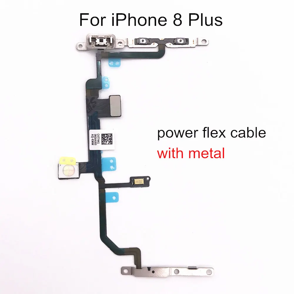 1 шт. гибкий кабель питания с металлом для iPhone 5, 5S, SE, 6, 6 S, 7, 8 Plus, X переключатель громкости, кнопка включения и выключения, Запасная часть - Цвет: For iPhone 8 Plus