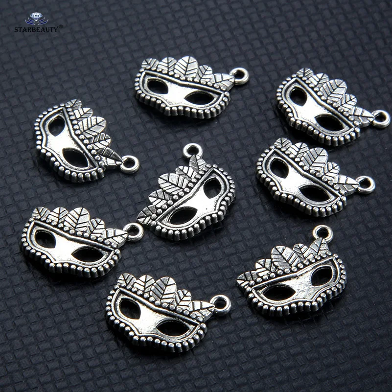 Starbeauty 10pcs Charming Mask DIY Jewelry Accessories Alloy Keychain Bracelet Component Body Findings Ear Piercing Part | Украшения и
