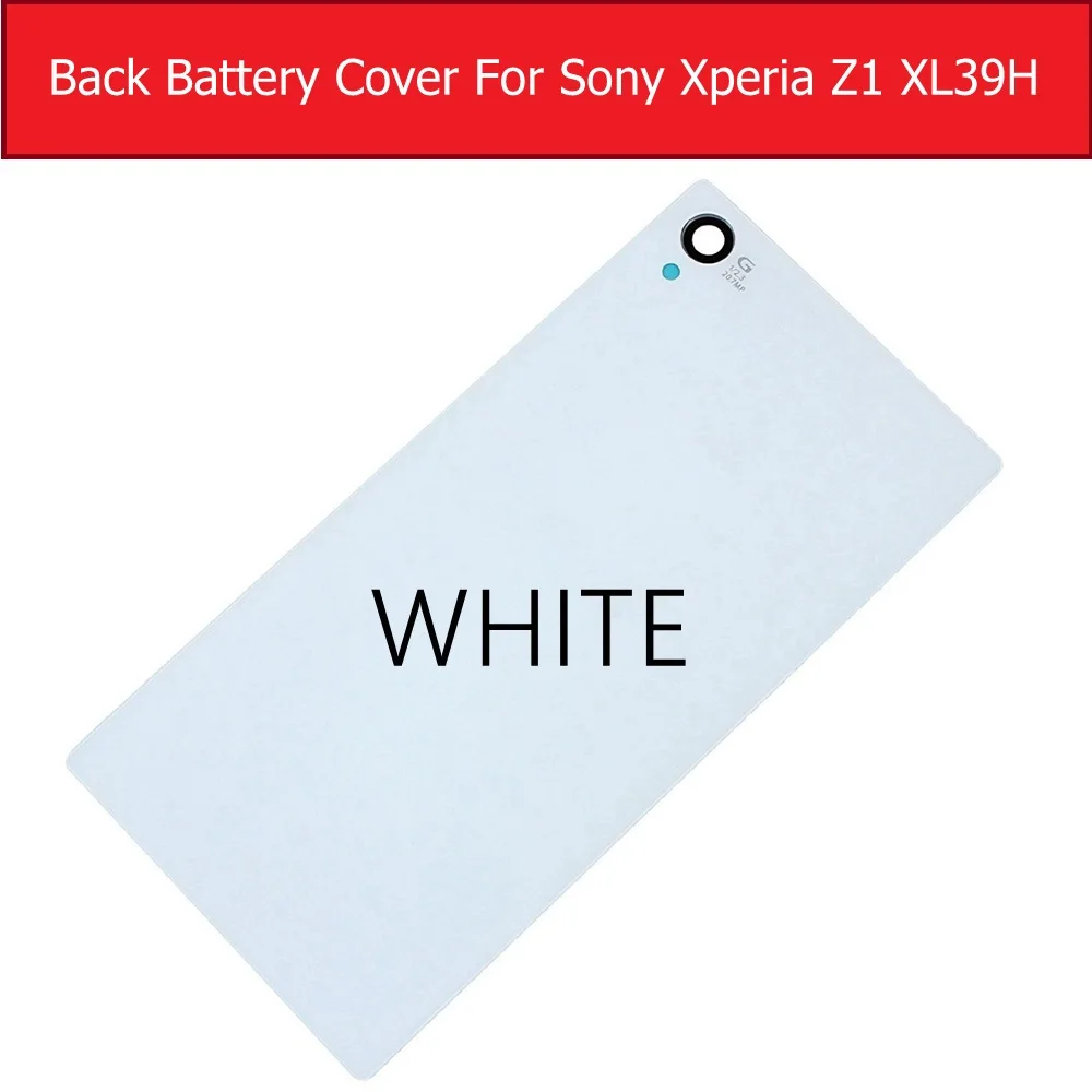 Задняя крышка батарейного отсека для sony xperia Z1 L39H C6902 C6903 C6905 C6906 стеклянная задняя крышка чехол+ 1 пленка бесплатно
