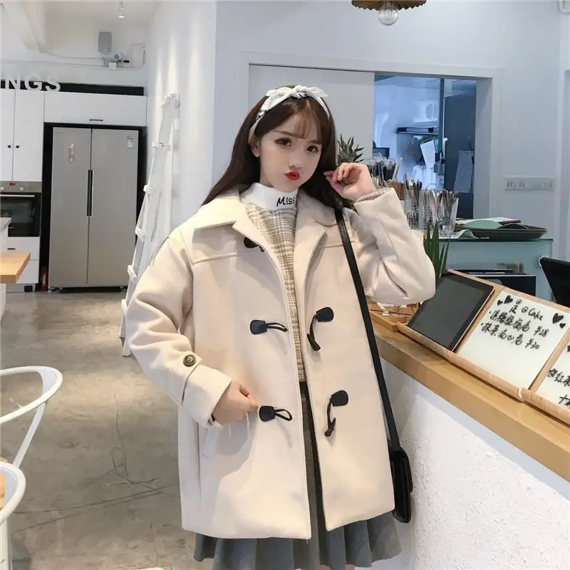 Шерстяное пальто женское 2018 осень зима Корейская версия консервативный стиль