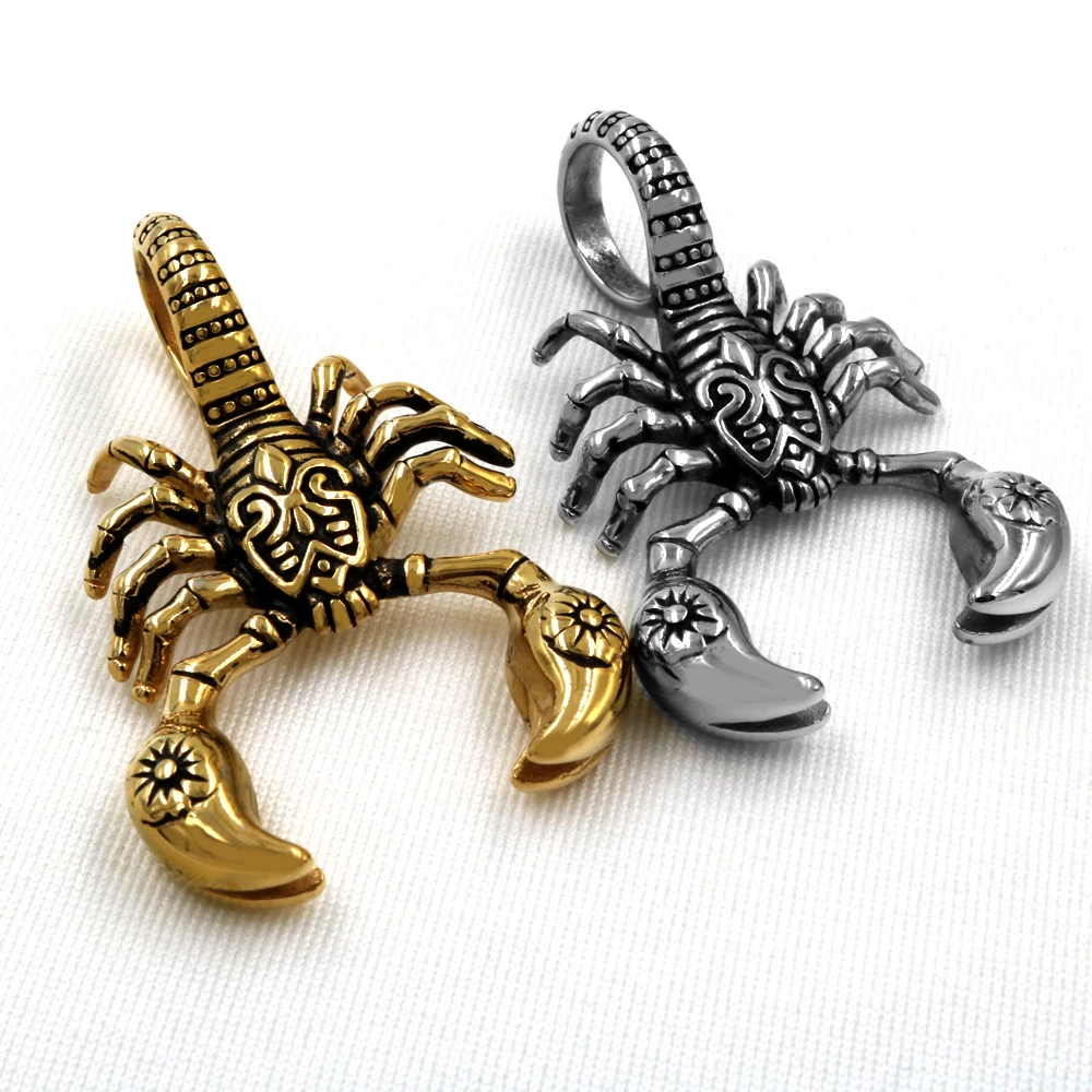 1 Promotions Stainless Steel Scorpion Pendant Necklace Animal Jewelry for Man Necklaces Men's Gift Punk Rock Wholesale | Украшения и