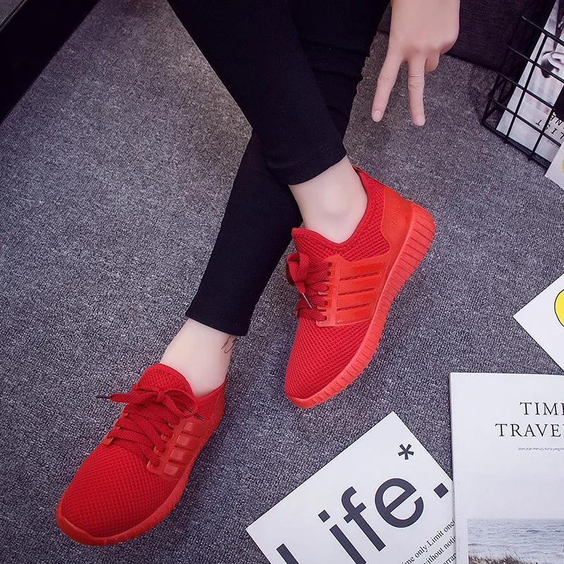 QWEDF женская повседневная обувь модная дышащая прогулочная сетчатые кроссовки на