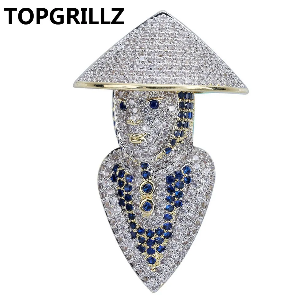 TOPGRILLZ подвеска в стиле хип хоп золотого и серебряного цветов с фианитами ожерелье