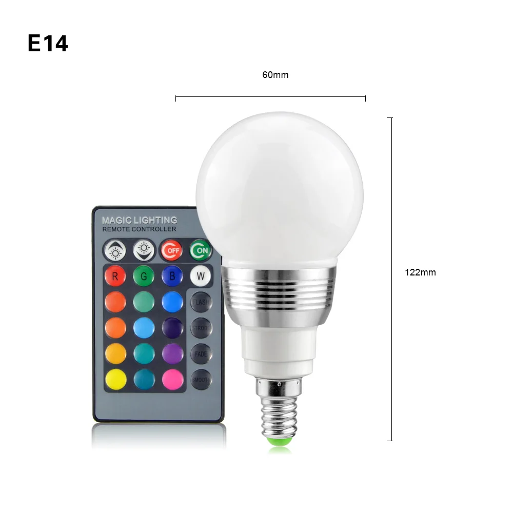 E14 E27 E14 GU10 красочный RGB светодиодный светильник, сценический светильник 3 Вт 10 Вт, вечерние лампы, сценический светодиодный светильник для дискотеки, декоративный светильник для дома, лампы - Цвет: E14