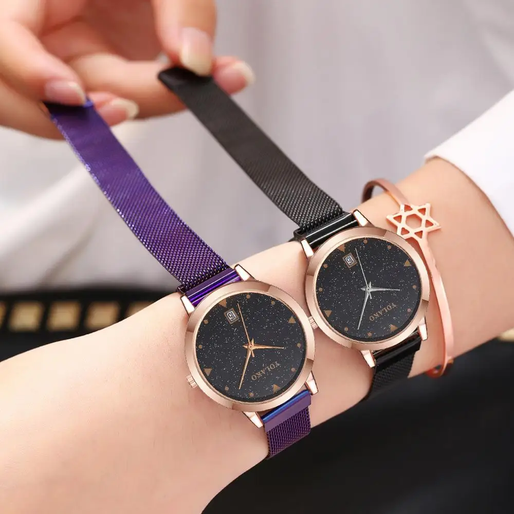 2020 звездное небо часы Женские Простые магнитные кварцевые женские модные