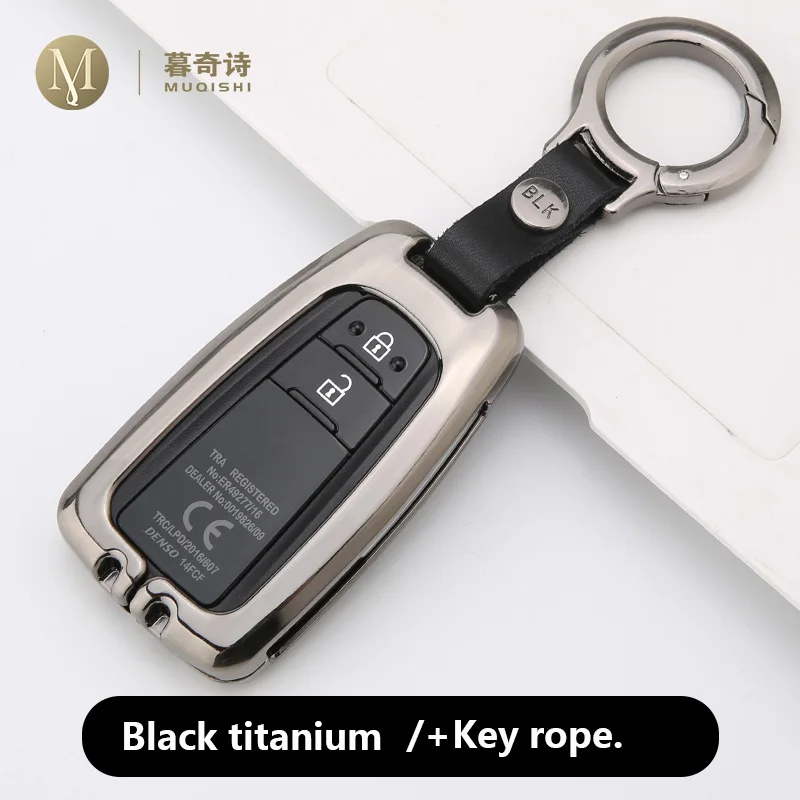 Round Black Чехол для ключей автомобиля для Toyota Corolla Camry Proda Avalon Izoa C-hr CHR, чехол для ключей, автомобильный держатель с пультом дистанционного управления - Название цвета: Round Black