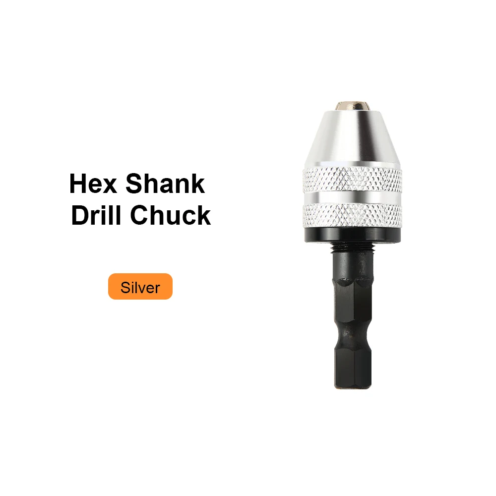 Silver Drill Chuck JelBo Мини дрель патрон адаптер Отвертка ударный Драйвер адаптер 1/4 шестигранный хвостовик Сверло быстрая замена конвертер электроинструменты - Цвет: Silver Drill Chuck