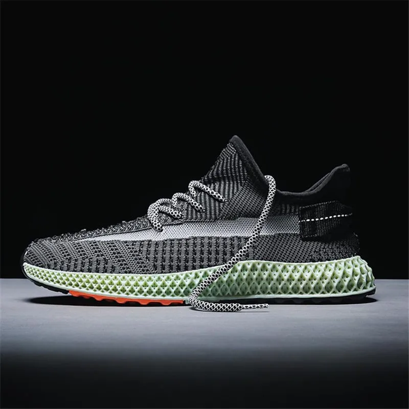 Новинка 2019 мужская повседневная обувь с рисунком рыбы вязаные кроссовки удобные