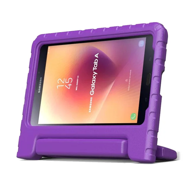 Фиолетовый Детский противоударный чехол для samsung Galaxy Tab A 10,1 SM-T510 T515, защитный чехол из пены EVA с ручкой и подставкой - Цвет: Фиолетовый