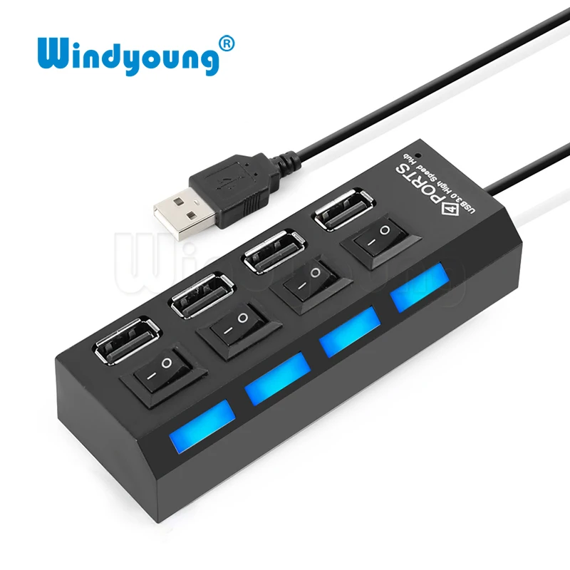 4 портовый Micro usb хаб 2 0 USB высокоскоростной разветвитель 480 Мбит/с концентратор