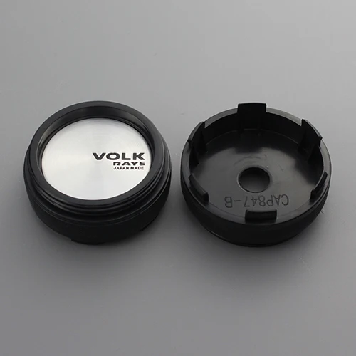 silver volk black KOM 4 шт. 60/56 мм черная и хромированная крышка центра колеса для обода крышка Пылезащитная крышка volk логотип эмблема лучи гоночные наклейки - Цвет: silver volk black