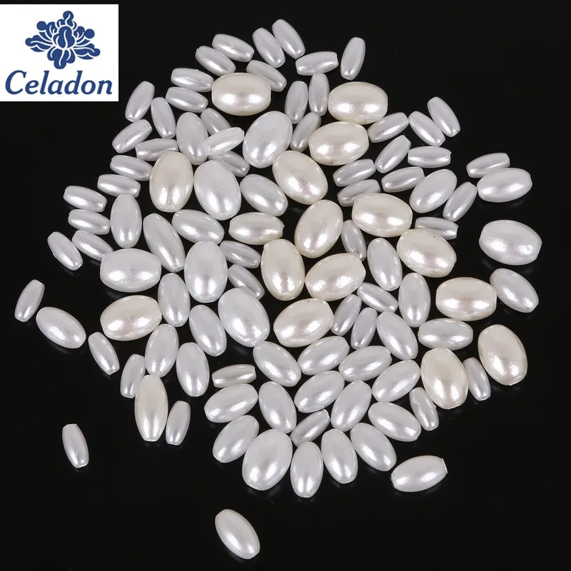 50-200pcs White&ampIvory Many Size Oval Shape&ampTear Drop Plastic ABS Pearl Loose Spacer DIY Beads For Jewelry Findings Making | Украшения