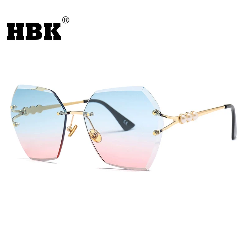 Солнцезащитные очки HBK 2018 женские и мужские нестандартные без оправы прозрачные
