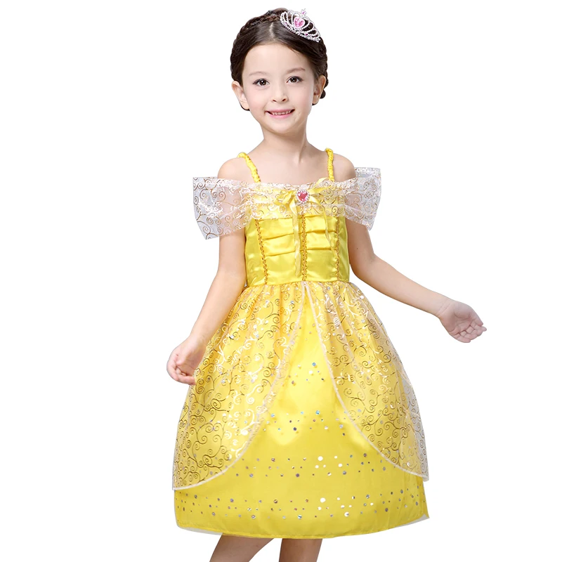 Снег Белый Принцессы Девушки Платье Новорожденных Девочек Одежда Детей