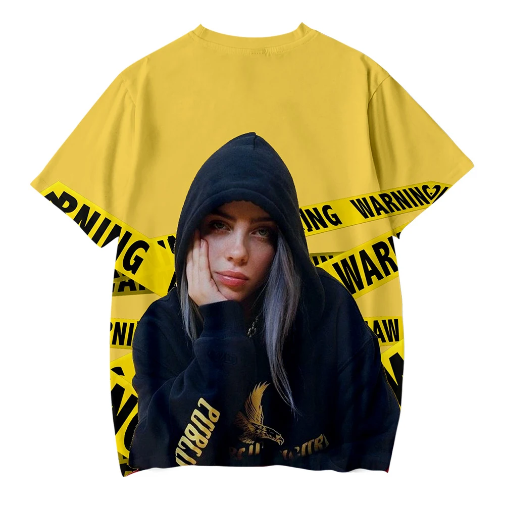 Лидер продаж новая крутая одежда с 3D принтом Billie Eilish футболка Повседневная