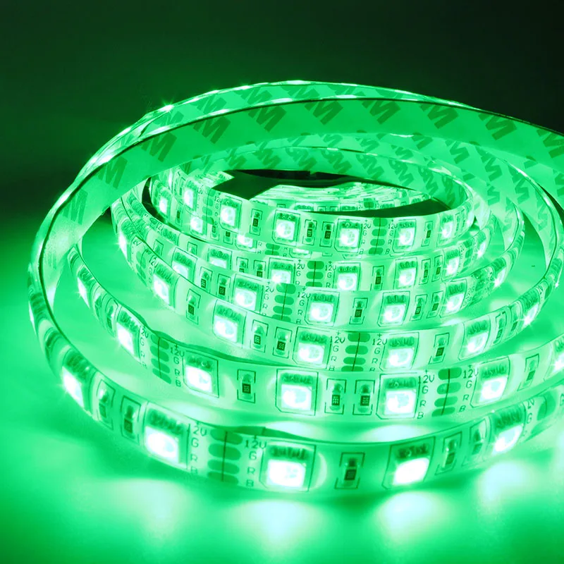 Гибкая светодиодная лента 12 в пост. Тока SMD 5050 RGB 60 светодиодов/м 5 м/рулон