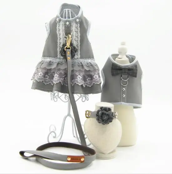 Ошейник для собак Регулируемая Одежда щенков и поводок жилет ошейник питомца