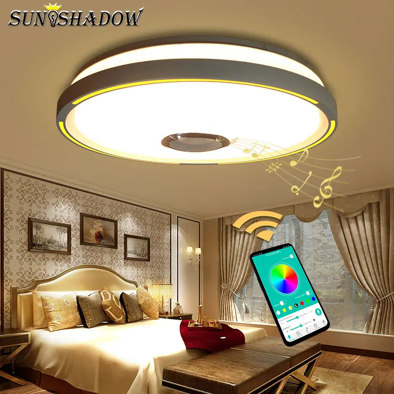 Цветная(RGB) светодиодная Люстра для гостиной Спальня Кухня современная светодиодная потолочная люстра светильник ing светильники bluetooth музыка светильник настенные светильники