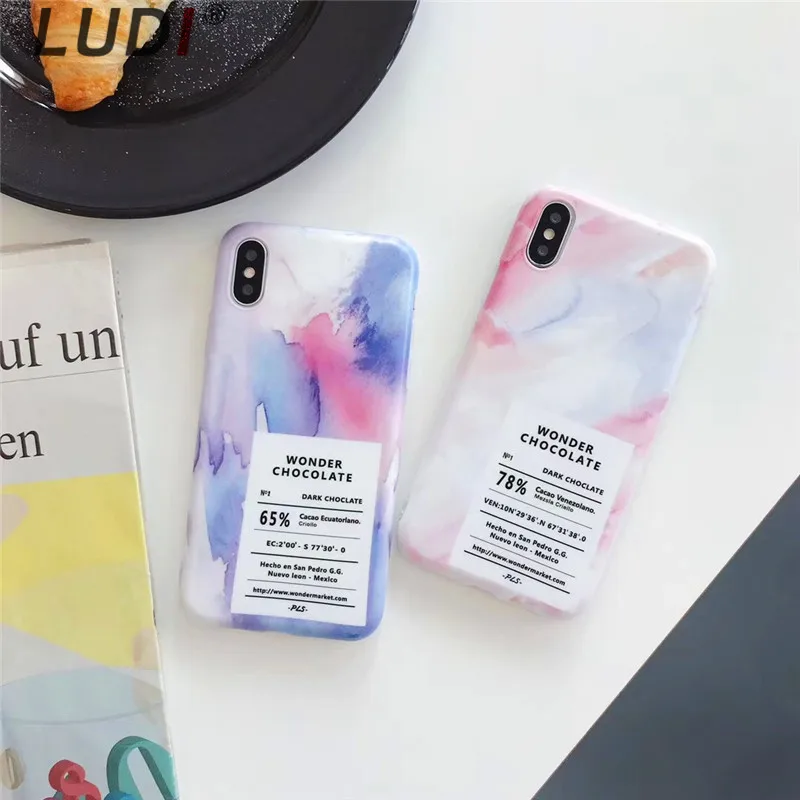 LUDI художественный мраморный чехол для телефона s iphone X 7 7Plus 6 6splus 8 8Plus простая