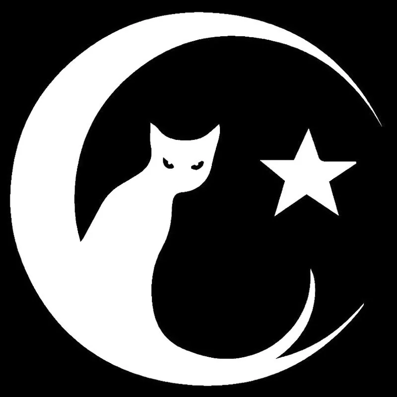 Стильная виниловая наклейка кошачий глаз Луна Звезда 15*15 см | Автомобили и