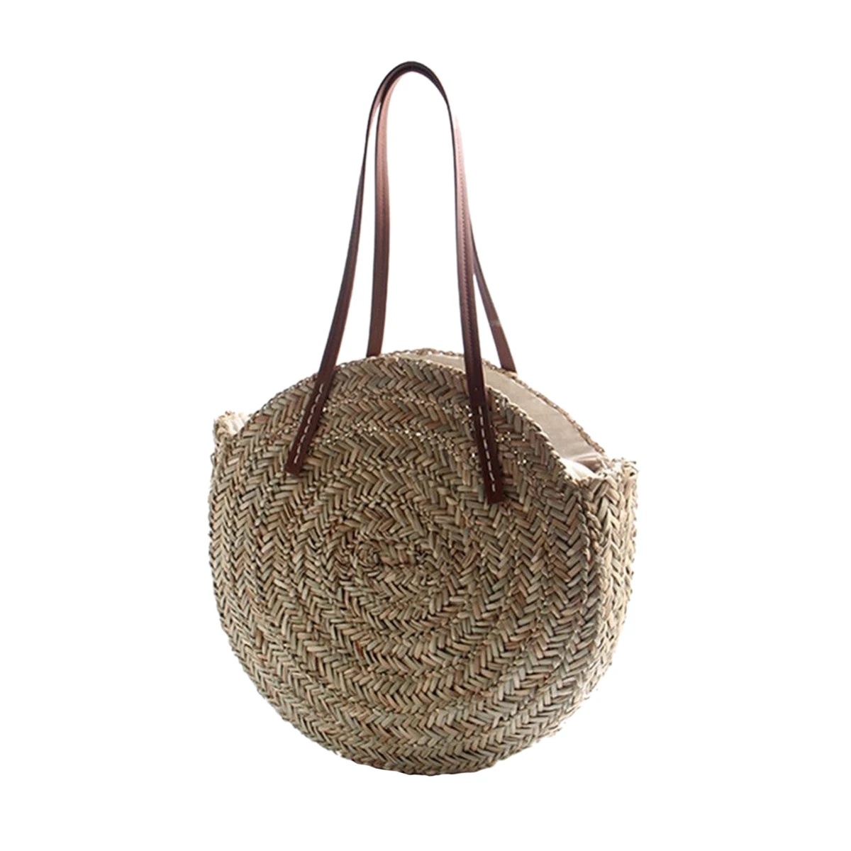 Женская круглая соломенная сумка FGGS летняя пляжная через плечо из ротанга в