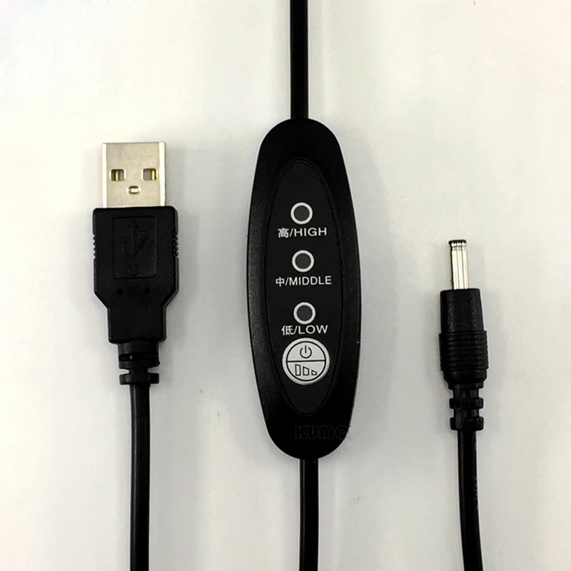 10 штук в наборе USB DC3.5 Температура Управление; обогреватель Термостат Управление переключатель 3 режима скорости 5 V-12 V линейного выключателя