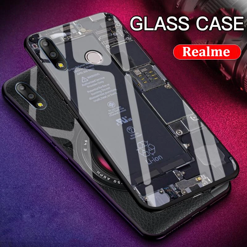 GFAITH Explorer Version glass Case Realme 3 Pro чехол из закаленного стекла с полным покрытием для C2 C1 2