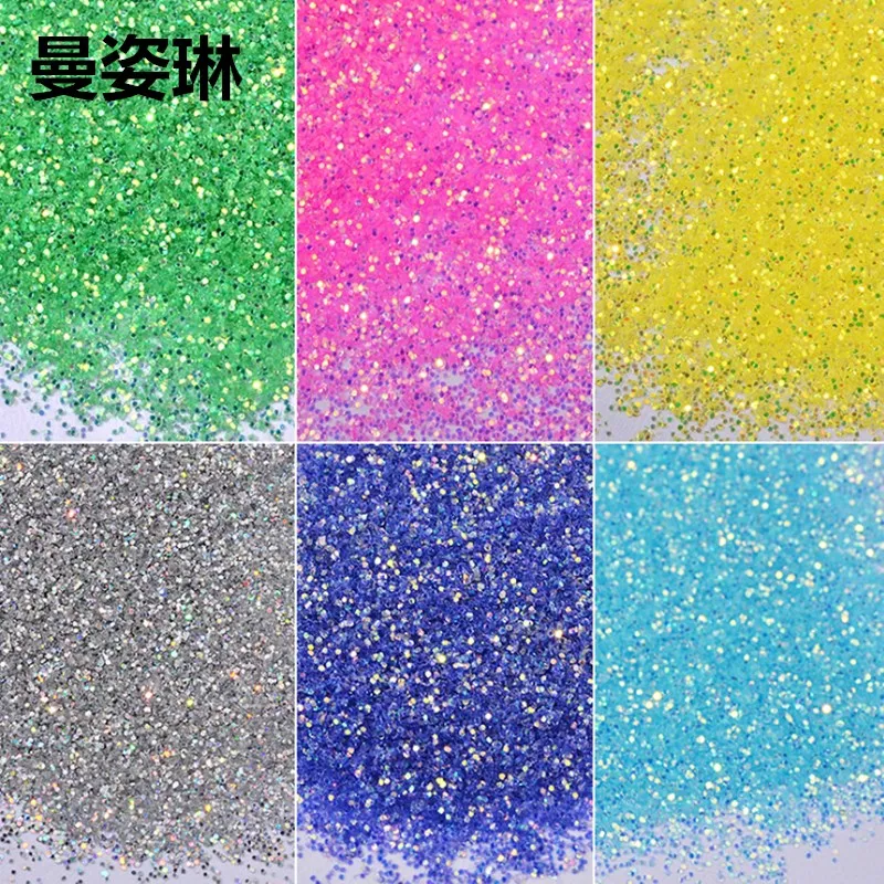 6 коробок голографическая Лазерная сахарная пудра для ногтей Шарм пыль конфеты