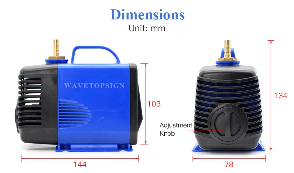 Многофункциональный погружной водяной насос WaveTopSign 80 Вт 3,5 м 3800л/ч 220В переменного тока для CO2 лазерной гравировки и резки