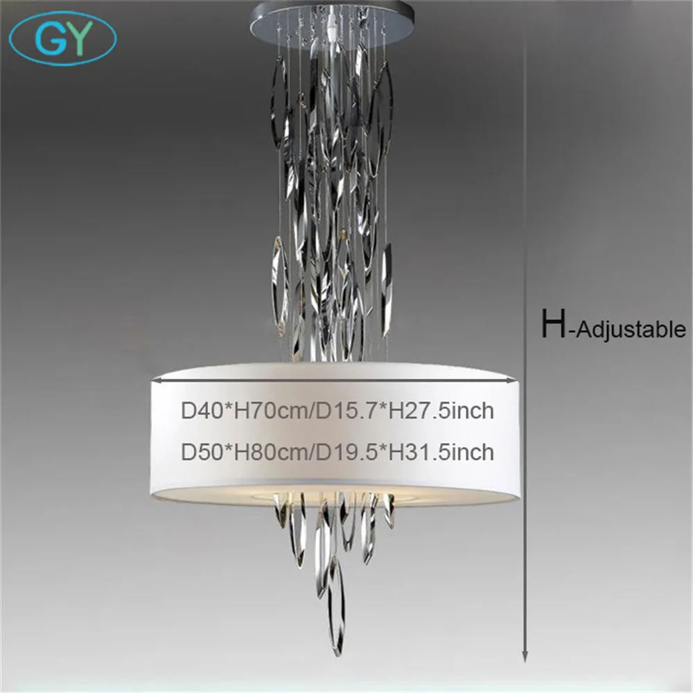 Художественный дизайн современный светодиодный люстр тканевый абажур lumiere