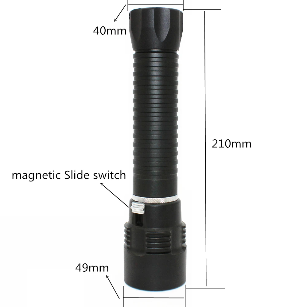 Фонарик для дайвинга XHP50 светодиодный подводный фонарь водонепроницаемый