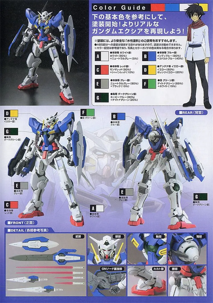Гандам HG ТВ 00 01 1/100 GN-001 EXIA мобильный костюм собрать модельные наборы фигурки аниме подарок