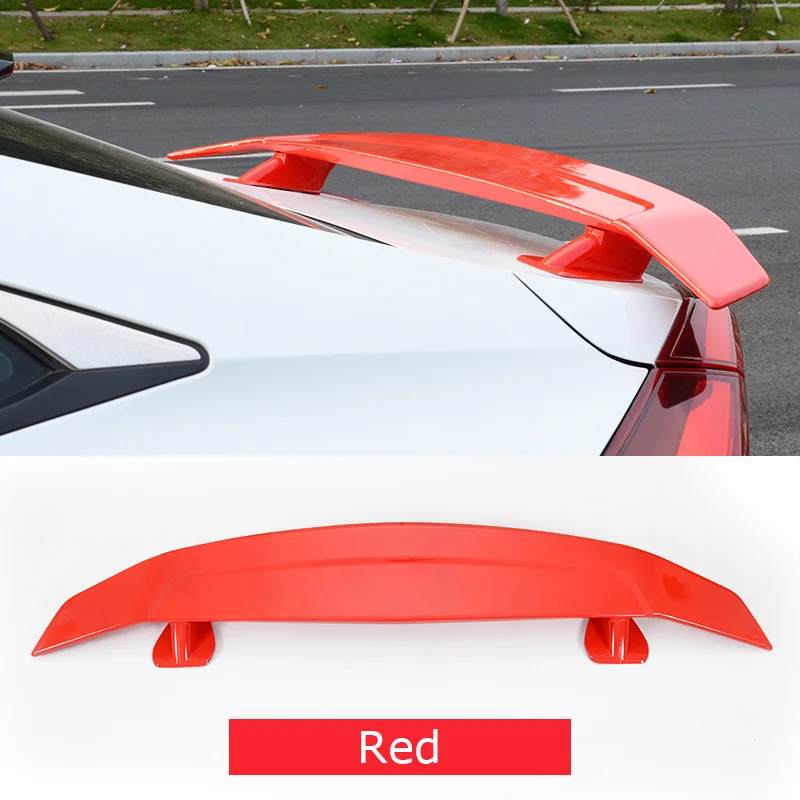 red AITWATT Подходит для Honda Civic спойлер из углеродного волокна ABS пластик черный цвет задний спойлер задний багажник губы крыло автомобиля Стайлинг - Цвет: red