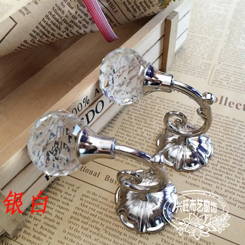 1 пара винтажный металлический хрустальный шар занавес настенный зажим с